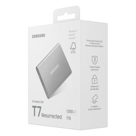 SAMSUNG Portable SSD T7 1TB USB-C 3.2 Gen 2 (10 Gbps) Externo Aluminio Plata - MU-PD1T0G/WW
