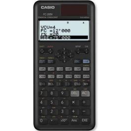 Casio Fc-200 V-2 Calculadora Científica Solar-Pilas Programable 4 Líneas LCD 10+2 y 15 Dígitos Negro