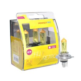 M-Tech H4 12V Bombilla para Coche Luz Gold MTECPTZRT4-DUO Anti-Choque Larga Vida Útil 3200K Cristal Cuarzo