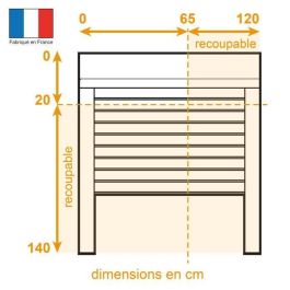 FRANCIA COMBI Persiana enrollable de PVC de doble pared - Al. 1,4 x An. 1,2 m - Funcionamiento eléctrico con cable - Blanco