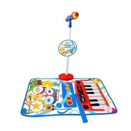 Alfombra bateria y piano con micro y sporte micro happy music