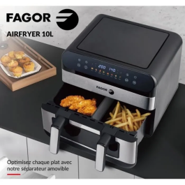Fagor Freidora sin Aceite Airfryer FGF10 10L 2400W FAG3508510106368 Pantalla Táctil 8 Modos Pregrabados Gran Depósito Cocción