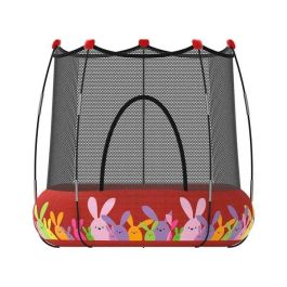 Trampolin con red hinchable 120 cm diametro x 35 cm altura - rojo