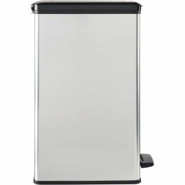 Curver CUR3253922340304 Papelera Slim Bin 40L, Ahorro Espacio, Gris Metalizado, 40x25x61 cm