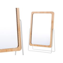 Berilo Espejo Bambú Soporte Metal Blanco 5x15 cm Precio: 62.2182. SKU: B12KP4TDTQ