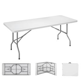Edm Mesa plegable 180x74x74 cm acero plástico alta densidad interior/exterior
