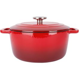 Fontestic COS5401110265146 Cacerola con Tapa de Hierro Fundido Esmaltado Ø24 cm 4,6 L Roja - Apta Inducción Precio: 77.78999976. SKU: B14XKZ7WHL