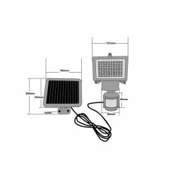 Galix Foco Solar con Detector de Presencia y Panel Remoto - 80 LED SMD Blancos - 650 Lúmenes - Negro
