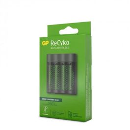 GP M451 Cargador Rápido de Pilas AA/AAA, incluye 4 Pilas Recargables NiMH AA 2600mAh, Negro/Verde, con Organizador GP M451 Cargador Rápido de Pilas AA/AAA, incluye 4 Pilas Recargables NiMH AA 2600mAh, Negro/Verde, con Organizador