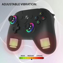 Subsonic SUB1709241283245 Mando inalámbrico para Nintendo Switch, LED programables, vibración, giroscopio, negro