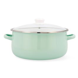 Quid Cacerola Acero Esmaltado Cocco Verde 26 cm Antiadherente, Apta Vitrocerámica Gas Eléctrica, Asas Baquelita, Lavavajillas