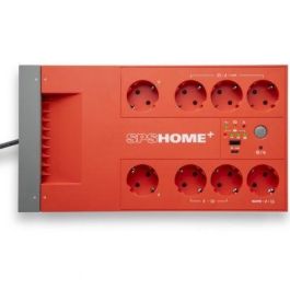 SALICRU 693DA000003 SAI/UPS 1000VA SPS HOME+ Line Interactive, 8 Tomas con AVR, Protección Sobretensiones, USB-C, Función Master-Slave, Batería Reemplazable, Software, Color Rojo