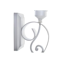 DKD Home Decor Portavela Shabby Chic para Pared de Metal y Cristal Blanco Negro. Pack 4 Unidades, 59x17x13 cm.