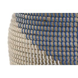 DKD Home Decor Jarrón Mediterráneo de Seagrass Natural y Azul 31 x 50 x 31 cm