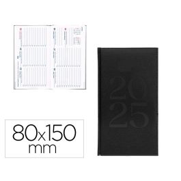 Agenda Encuadernada Liderpapel Creta 80x15 mm 2025 Semana Vista Color Negro Papel 70 gr