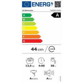 Lavadora LG F4WR6013AGW 60 cm 1400 rpm 13 kg Vapor