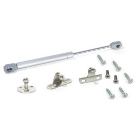 Emuca Lote de 10 pistones para puertas elevables H, 11kg, recorrido 100mm, con enganches, Acero y Plástico, Gris metalizado