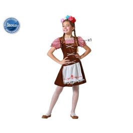 Disfraz Niña Alemana Marrón 3-4 Años Vestido Poliéster para Carnaval y Cumpleaños