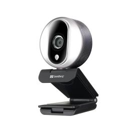 Sandberg Streamer USB Webcam Pro 1080p Full HD 30fps / 720p 60fps, Autofocus, Luz Anillo Táctil, Micrófono Estéreo Reducción Ruido
