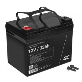 Green Cell AGM21 Batería de Reemplazo Sellada VRLA 12V 33Ah Negro para Ciclismo Profundo 5 Años de Vida Útil