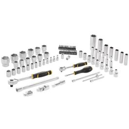 Stanley FatMax Set de Vasos y Puntas de Destornillador 81 Piezas con Carracas de 1/4" y 1/2" y Estuche Resistente