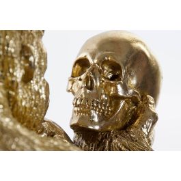 DKD Home Decor Figura Decorativa Moderna de Resina Gorila Pensador Dorada 33x43x33 cm Hecha a Mano