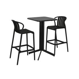 Mesa Bar Terraza Y Jardin DKD Home Decor Negro 60 x 102 x 60 cm Set de 3 Mesa Bar Terraza Y Jardin DKD Home Decor Negro 60 x 102 x 60 cm Set de 3