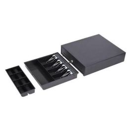 Capture Cajón de Efectivo 350mm Negro, Bandejas para Billetes y Monedas, Apertura Automática 12/24V, Cable RJ12 Incluido