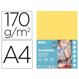 Apli Cartulina DIN A4 170g/m2 Amarillo Claro Paquete 50 Hojas Manualidades Escolar Precio: 6.59000001. SKU: BIX14231