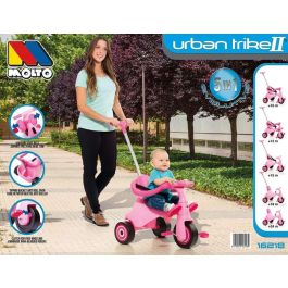 Molto Triciclo Urban Trike City Evolutivo 5 en 1 Rosa 89 cm para Bebés desde 10 Meses, Estructura de Metal y Plástico