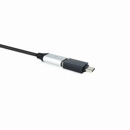 Nanocable 10.02.0010 Adaptador USB Tipo-C Macho a USB 3.1 Hembra (USB-A), Carga y Datos, 31mm, Aluminio Negro