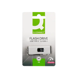 Q-connect Memoria USB Flash Drive 64 GB USB 3.2 Tipo C Plata