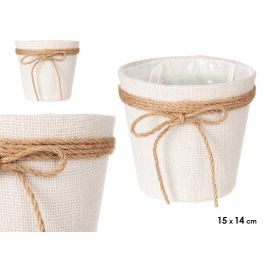 Macetero Tela Con Lazo Blanco 15x14 cm Ibergarden (Set de 24) Precio: 57.69000006. SKU: S3610254