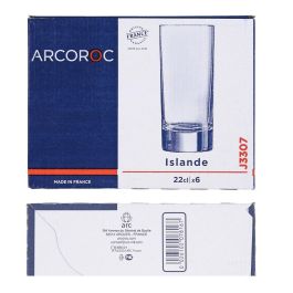 Caja 6 Vasos Altos Vidrio Islande Arcoroc 22 cL Caja 6 Vasos Altos Vidrio Islande Arcoroc 22 cL
