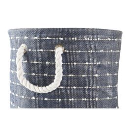 DKD Home Decor Cestas de Poliéster para Almacenaje, Set de 2, Color Azul Marino y Blanco, Medidas 38x38x47 cm DKD Home Decor Cestas de Poliéster para Almacenaje, Set de 2, Color Azul Marino y Blanco, Medidas 38x38x47 cm