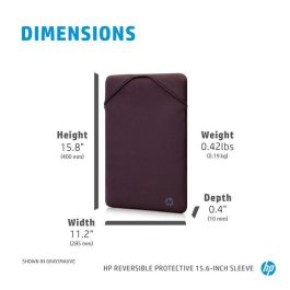 HP Funda Protectora Reversible para Portátil de 15.6 pulgadas Dorada, Material Neopreno, Resistente a Golpes y Arañazos