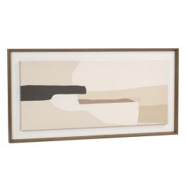DKD Home Decor Cuadro Abstracto Beige Blanco 4 x 50 x 100 cm (2 Unidades) Lienzo y PS