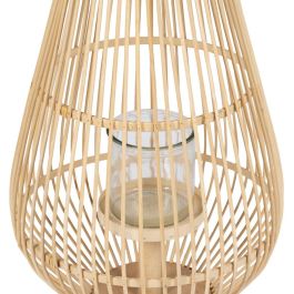 Farol Natural Bambú Cristal 30 x 30 x 55 cm