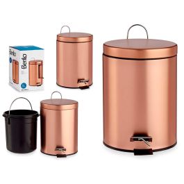 Papelera Pedal Metal Cobre 5L - Berilo 20.5x27.5x26.5 cm (4 Unidades) Precio: 45.50000026. SKU: S3609377