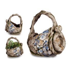 Cesta de poliresina rústica para jardín 34.5 cm Ibergarden - Gris, Blanco, Azul (2 Unidades) Precio: 77.50000027. SKU: B17EHXJDV3