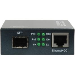 LevelOne GVT-2012 Convertidor Gigabit Ethernet 10/100/1000T a 1000SX PoE con SFP - Fibra Óptica Monomodo/Multimodo