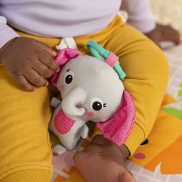 Bright Starts BRI17442 Alfombra de Actividades Plegable para Bebé Rosa Jungla con Arco de Juguetes Sensoriales y Musicales, Espejo