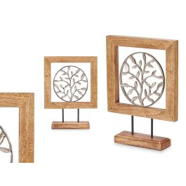Flor Metal Plata con Soporte de Madera Giftdecor 21x29x5 cm (6 Unidades) Precio: 60.95000021. SKU: B1JYXV7B5Q