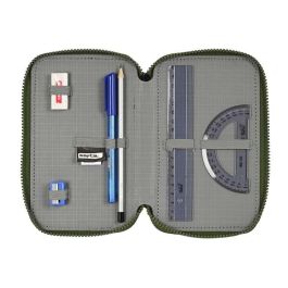 Plumier Triple Safta Dark forest Negro Verde 12.5 x 19.5 x 5.5 cm (36 Piezas)