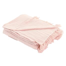 Plaid Basicos DKD Home Decor Rosa Blanco 260 x 0.1 x 230 cm (2 Unidades)