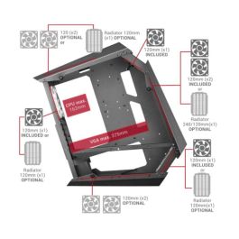 Mars Gaming MC51 - Caja Ordenador Gaming ATX Premium con 5 Ventiladores ARGB y Ventana de Vidrio Templado