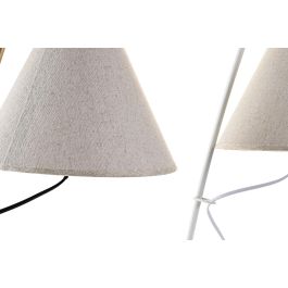 DKD Home Decor Lámpara Sobremesa Moderno Dorado Blanco Beige Metal Lino 31 x 57 x 25 cm (2 Unidades)