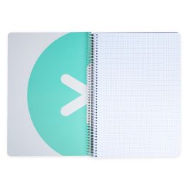 Cuaderno Espiral A4 Antartik Tapa Dura 80H 90 gr Cuadro 4 mm Con Margen Color Menta