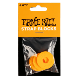 Ernie Ball Strap Blocks 4 Pcs - Naranja, Cierres de Seguridad para Correas de Guitarra