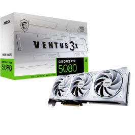 MSI VENTUS 3X OC WHITE NVIDIA GeForce RTX 5080 Tarjeta Gráfica 16GB GDDR7, 3 Ventiladores, PCI Express 5.0 Precio: 1397.50000038. SKU: B18GB5R8FH